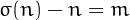 美元\西格玛（n）-n=m$