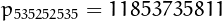 $p_{535252535}=11853735811$